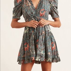 Ulla Johnson Sarai Short Dress in green Malachite